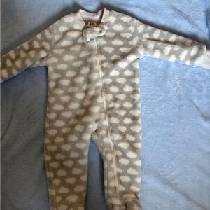Cozy White and Gray Kids One Piece